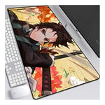 ITBT Demon Slayer Tapis De Souris 700X300Mm, Clavier Étendu Tapis De Souris Professionnel De Jeu Mousepad avec Base De 3 Mm D'Épaisseur, pour Ordinateurs Portables, Pc,E