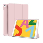 Etui Smart Cover Ipad 10.2 Pouces 2019/2020/2021 Rose À Rabat Avec Support