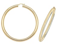 James Moore TH ER1005-60 9k Yellow Gold Hoop Earrings 60 mm Jewellery