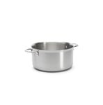 De Buyer - Faitout sans couvercle en inox 3 couches ALCHIMY - 24 cm - Fabriqué en France, Sans PFAS, Maîtrise de la Cuisson, Inox 18/10, Tous Feux + Four, Finition Poli Brossé