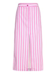 Slit Striped Skirt Pink Mango