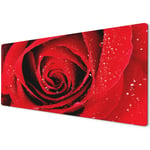 60 x 30cm Extra Large XL Desk Mouse Pad Mat Gaming Red Rose Rain Drops Nature