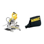 DEWALT - Scie à Onglet Radiale - DWS777-QS - Scie Haute Performance avec Système XPS - Coupe Bois, Plastique et Aluminium - Inclinaison de la Lame 48° & DE7053-QZ Sac à poussière pour DW704/DW705