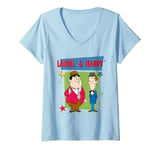 Womens Laurel & Hardy Comic Book Stars V-Neck T-Shirt