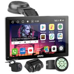 ATOTO 7inch QLED Android Digital Media Receivers, 4G+32G Portable Car Stereo, Wireless CarPlay & Android Auto, 4G LTE, Dual BT, GPS Tracking, HDMI Input, with 1080P Dash & Rear Cam, P907PR-S3