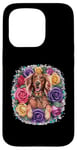 iPhone 15 Pro Cartoon Irish Setter dog with roses Case