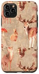 Coque pour iPhone 11 Pro Max rustique forêt pays forêt animaux cerf loup écureuil