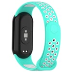 Pustende Xiaomi Mi Band 8 klokkereim - Turkis- Hvit