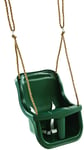 DARK GREEN HIGH BACK BABY SWING SEAT WITH 3 ATTACHMENT POINTS T-BAR - FREEPOST