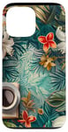 Coque pour iPhone 13 Pro Max White Pop Art Tropical Magic Book Floral Coffee Books