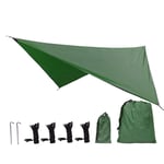 C/N Camping Tent Tarp Shelter Hammock Canopy Lightweight Fly Waterproof Army Green Tent Tarp for Outdoor Picnic