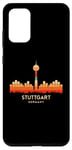 Coque pour Galaxy S20+ Vintage Retro Style Landscape SunSkyline Stuttgart Germany