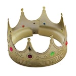 King Queen Golden Crown With Jewels Nativity 3 Kings Royal Fancy Dress Accessory