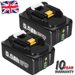 2Pack For Makita BL1860B Battery BL1850B LXT 18V 5.0Ah Li-ion Battery BL1830 New