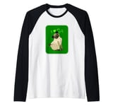 I Love Heart My Pug on Green Light Manche Raglan