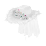 Boland 01449 - Chapeau Royal Bride avec voile, chapeau de cowboy pour une fête à thème ou le carnaval, accessoire pour les costumes de carnaval et JGA