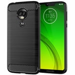 For Motorola Moto G7 Power Case Carbon Fibre Gel Cover Ultra Slim Shockproof