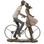 Alexandra House Living Figurine décorative en Plastique doré vélo Couple 14 x 27 x 31 cm