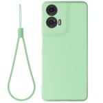 Avizar Case for Motorola Moto G24/G04 Soft-touch finish with strap, Pale Green