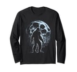 Bigfoot Silhouette Moon Night Sky Sasquatch Hunter Bigfoot Long Sleeve T-Shirt