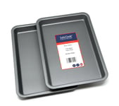 31cm Tray Bake Deep Oven Tray Twin Pack, British Made with Teflon Non Stick