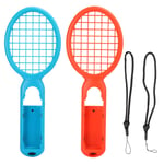 Redxiao Tennis Racquet, Tennis Game Controller, Mario Tennis Tennis Racket 1 Pair Accessories Switch Game Console for Nintendo(Red + blue (color box))