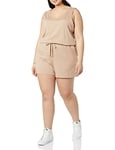 Amazon Essentials Women's Studio Terry Fleece Playsuit, Mushroom Brown, S