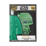 Funko Large Pop! Enamel Pin - The Mandalorian - Star Wars: Dark Side - Boba Fett Neon - Star Wars: The Mandalorian Pin en Émail - Broche Fantaisie Mignonne à Collectionner et Sacs