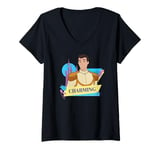 Womens Disney Cinderella Retro Couples Matching Prince Charming V-Neck T-Shirt