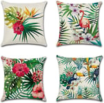 ARVOV Outdoor Waterproof Throw Pillow Covers, Tropical Plants Waterproof Cushion