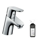 Mitigeur lave-mains HANSGROHE Focus 70 sans tirette ni vidage chrome + nettoyant Briochin