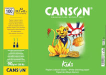 CANSON Kids Dessin - Pack 100 feuilles A3-90g/m² - Grain léger - Blanc