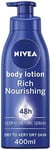 NIVEA Rich Nourishing Body Lotion (400ml), 48hr Replenishing Body Lotion, Inten