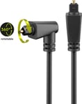 Cable Audio Optique Toslink Goobay Compatible Pivotant Coudé 2m (noir