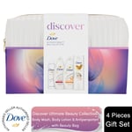 Dove Discover Deodorant, Lotion & Bodywash 4Pcs Gift Set for Her with Beauty Bag