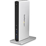 StarTech.com Dual Monitor USB 3.0 Docking Station w/ DVI to VGA & HDMI Adapters, 5x USB 3.0 & Audio - Vertical DVI Dock for Mac & Windows (USB3SDOCKDD)