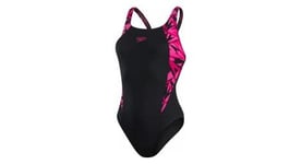 Maillot de bain femme speedo boom logo splice muscleback noir rose