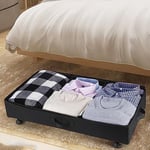 80CM Large Underbed Clothes Storage Bags with Wheels Organizer Fabric Wardrobe