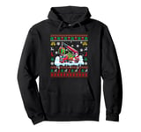 Santa Carrying Christmas Tree On Crane Truck Driver Sweater Pullover Hoodie