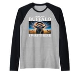 Buffalo Total Eclipse 2024 American Bison With Solar Glasses Raglan Baseball Tee