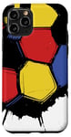 Coque pour iPhone 11 Pro Maillot de football pour homme Motif éclaboussures Bleu/rouge/doré