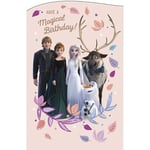 Anna, Elsa, Sven and Olaf Foil Finish Design Magical Birthday Card