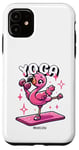 Coque pour iPhone 11 Yoga Drôle Flamingo Mignon Fitness Entraînement Femmes Gym