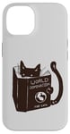 Coque pour iPhone 14 World Domination pour chatons : Earth Ruler, lecture amusante sur un chat