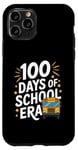 Coque pour iPhone 11 Pro 100 Days of School Era Graphique bus scolaire vintage