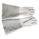 Tlily - Gants de Protection Du Travail de Jardinage en Peau de Mouton, RéSistant Aux Coups de Couteau, Aux Coupures, Longue Protection Apicole