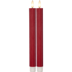 Flamme Stripe antikljus LED 2-pack röd