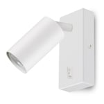 Maclean applique/applique murale, spot, rond, GU10, avec interrupteur 55x100mm, blanc, MCE369 W