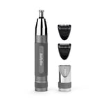 BaByliss Super-X Metal Series Nose Trimmer, Ear Eyebrow Hair Trimmer for Men, Grooming Kit, Gifts for Men (Silver/Grey)