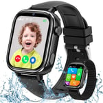 AKUMAKA Montre Connectée Enfant 4G, Smartwatch Téléphone avec IP68 Étanche, Carte SIM, SOS, Bracelet GPS, Chat, Appel Vidéo, Mode Classe, Podomètre, Sommeil, Réveil, Montre Intelligente Enfants Noir